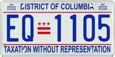 DC license plate EQ1105