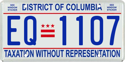 DC license plate EQ1107