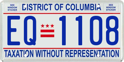 DC license plate EQ1108