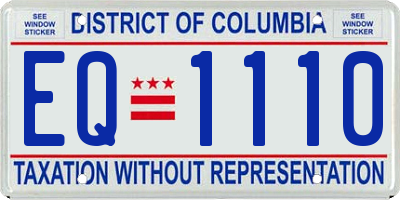 DC license plate EQ1110