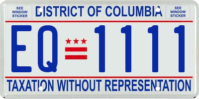 DC license plate EQ1111