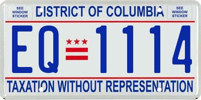 DC license plate EQ1114