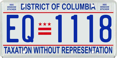 DC license plate EQ1118