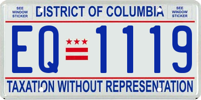 DC license plate EQ1119
