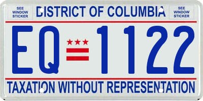 DC license plate EQ1122