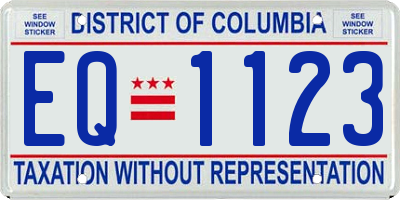 DC license plate EQ1123