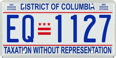 DC license plate EQ1127