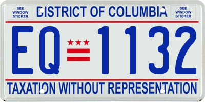 DC license plate EQ1132