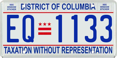 DC license plate EQ1133