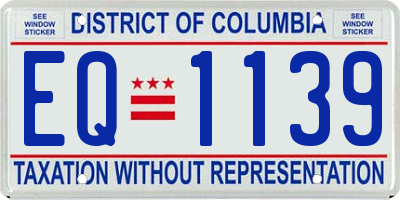 DC license plate EQ1139