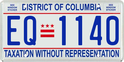 DC license plate EQ1140