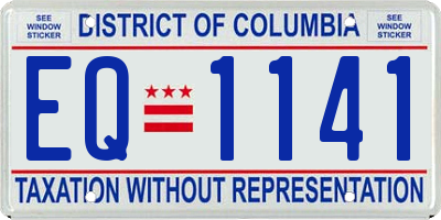 DC license plate EQ1141