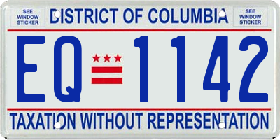 DC license plate EQ1142