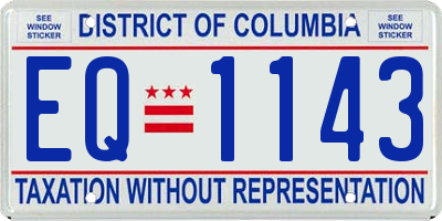 DC license plate EQ1143