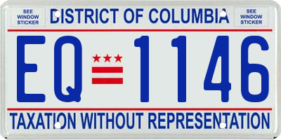 DC license plate EQ1146