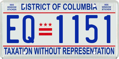 DC license plate EQ1151