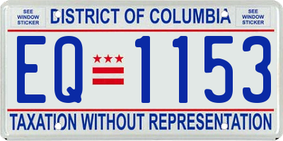 DC license plate EQ1153