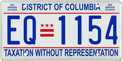 DC license plate EQ1154