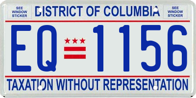 DC license plate EQ1156