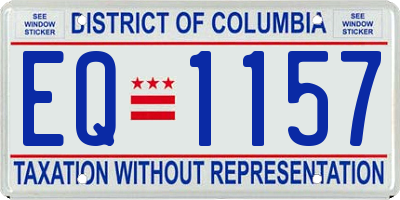 DC license plate EQ1157