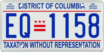 DC license plate EQ1158