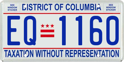 DC license plate EQ1160