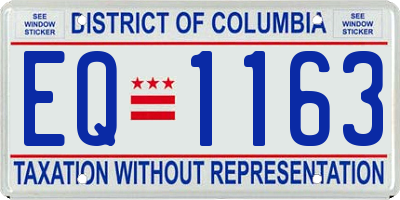 DC license plate EQ1163