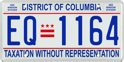 DC license plate EQ1164