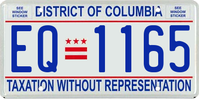 DC license plate EQ1165