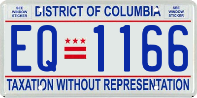 DC license plate EQ1166