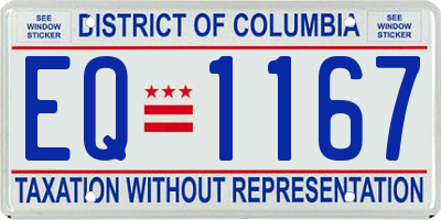 DC license plate EQ1167