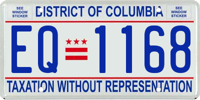 DC license plate EQ1168