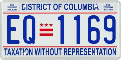 DC license plate EQ1169