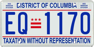 DC license plate EQ1170