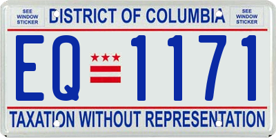 DC license plate EQ1171
