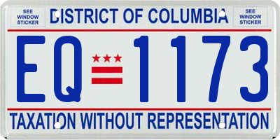 DC license plate EQ1173