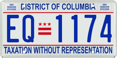 DC license plate EQ1174