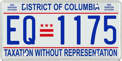 DC license plate EQ1175