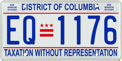 DC license plate EQ1176