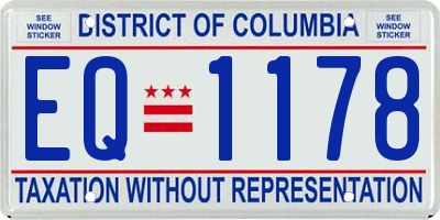 DC license plate EQ1178