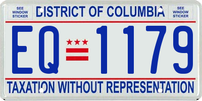 DC license plate EQ1179