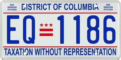 DC license plate EQ1186