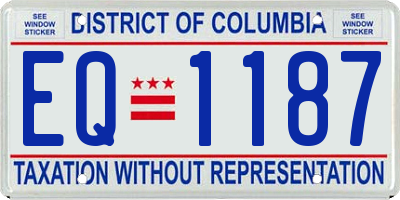 DC license plate EQ1187
