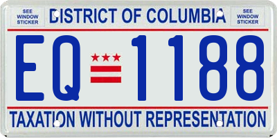 DC license plate EQ1188