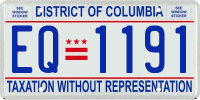 DC license plate EQ1191