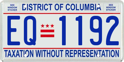 DC license plate EQ1192