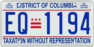 DC license plate EQ1194