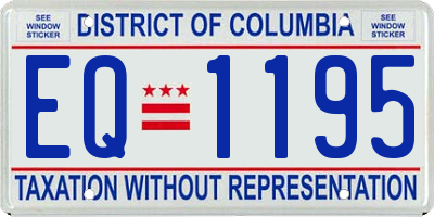 DC license plate EQ1195