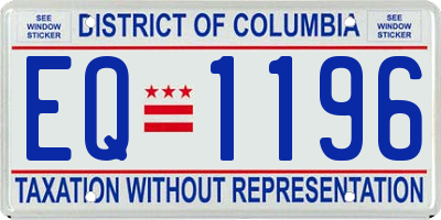 DC license plate EQ1196