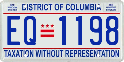 DC license plate EQ1198
